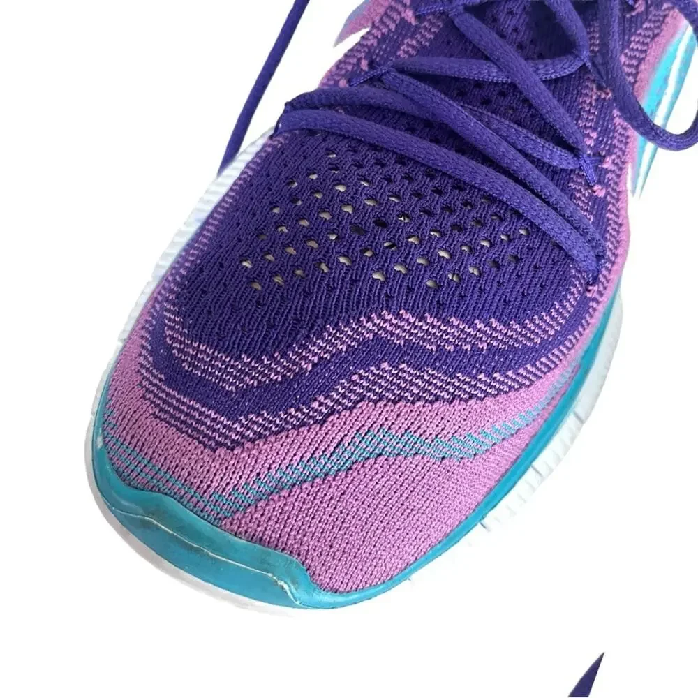 Nike Free Women’s Sneakers Running Teal Purple Pink Stretch Fabric Size 7.5